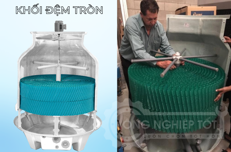 Khối đệm tròn thường có màu xanh, một số loại có màu trắng, đen,...